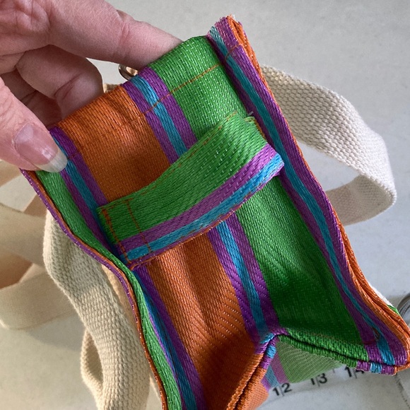 Urban Outfitters Green and Orange Striped Crossbody Bag - Picture 8 of 10